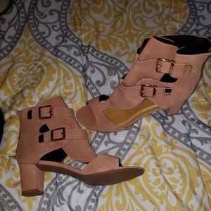 Blush Heeled Open Toe Booties